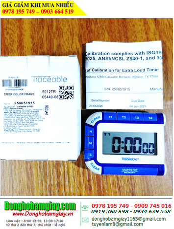 Traceable 5012 _Đồng hồ đếm lùi đếm tiến 04 kênh 5012 Traceable® Multi-Colored™ Timer _Đã được hiệu chuẩn tại Mỹ 